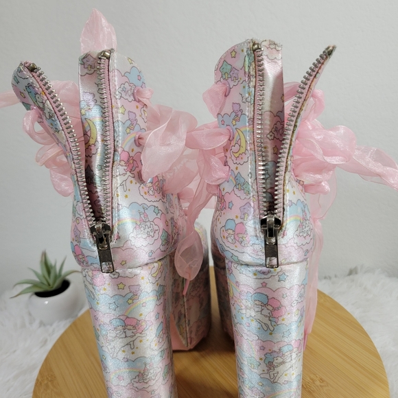 SANRIO x YRU Ballet Bae Little Twins lace up platform fairy cosplay chunky heels - Picture 8 of 13